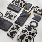 Cow Print Black And White Give Small Travel Pouch Hobo 