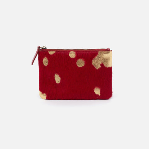 Gold Leaf Cow Hide Hobo Small Travel Pouch