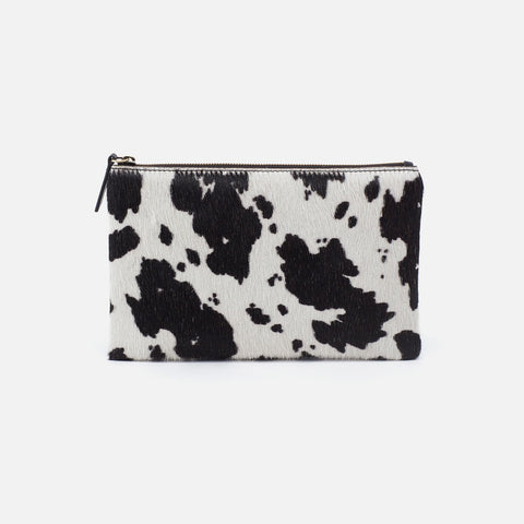 Cow Print Black And White Hobo Large Travel Pouch