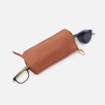 Cashew Spark GO Double Eyeglass Case Hobo  Velvet Pebbled Leather 