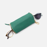 Garden Green Spark GO Double Eyeglass Case Hobo  Velvet Pebbled Leather 