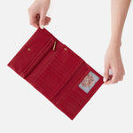 Scarlet Keen Continental Wallet Hobo  Velvet Pebbled Leather 