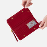 Scarlet Waltz Continental Wallet Hobo  Velvet Pebbled Leather 