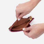 Sangria Stride GO Clip Wallet Hobo  Velvet Pebbled Leather 