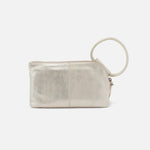 Pearled Silver Sable Wristlet Hobo 