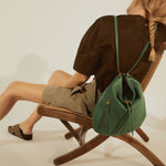 Garden Green Merrin Convertible Backpack Hobo  Velvet Pebbled Leather 