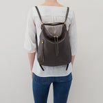 Slate Merrin Convertible Backpack Hobo  Velvet Pebbled Leather 