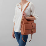 Cashew Explorer Shoulder Bag Hobo  Velvet Pebbled Leather 