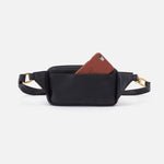 Black Shaker Belt Bag Hobo  Velvet Pebbled Leather 