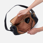 Black Fern Convertible Shoulder Bag Hobo 