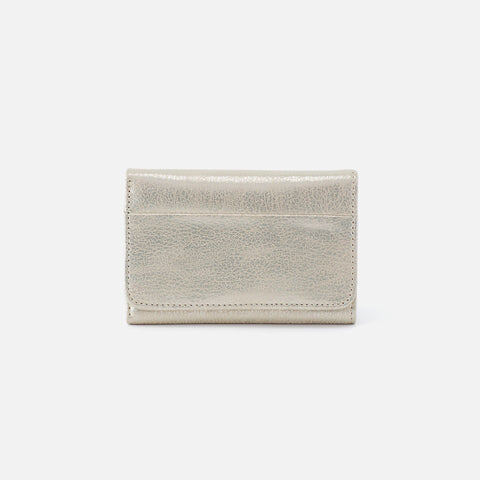 Pearled Silver Hobo Trifold Wallet
