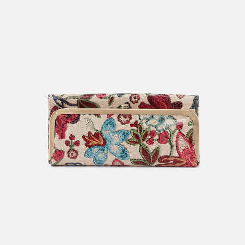 Floral Stitch Print Hobo Continental Wallet