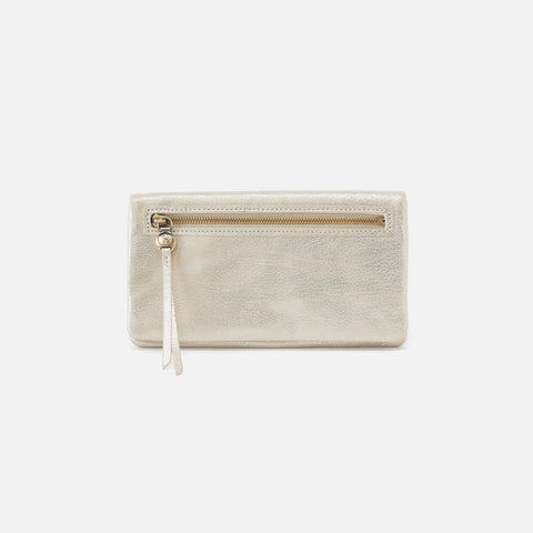 Pearled Silver Hobo Continental Wallet