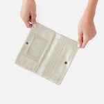 Pearled Silver Lumen Continental Wallet Hobo 