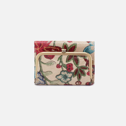 Floral Stitch Print Hobo Compact Wallet