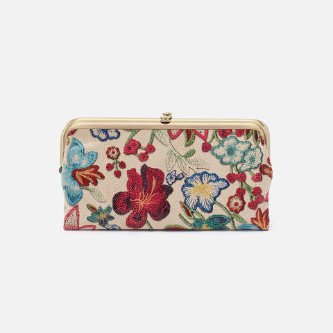 Floral Stitch Print Hobo Clutch-Wallet